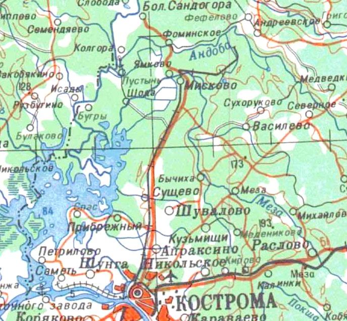 Узкоколейная железная дорога  Мисковского торфопредприятия - топографические карты