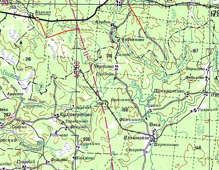 Вигская узкоколейная железная дорога   - схемы и топографические карты