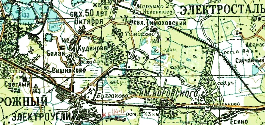 Узкоколейная железная дорога Кудиновского комбината керамических изделий — схемы и топографические карты