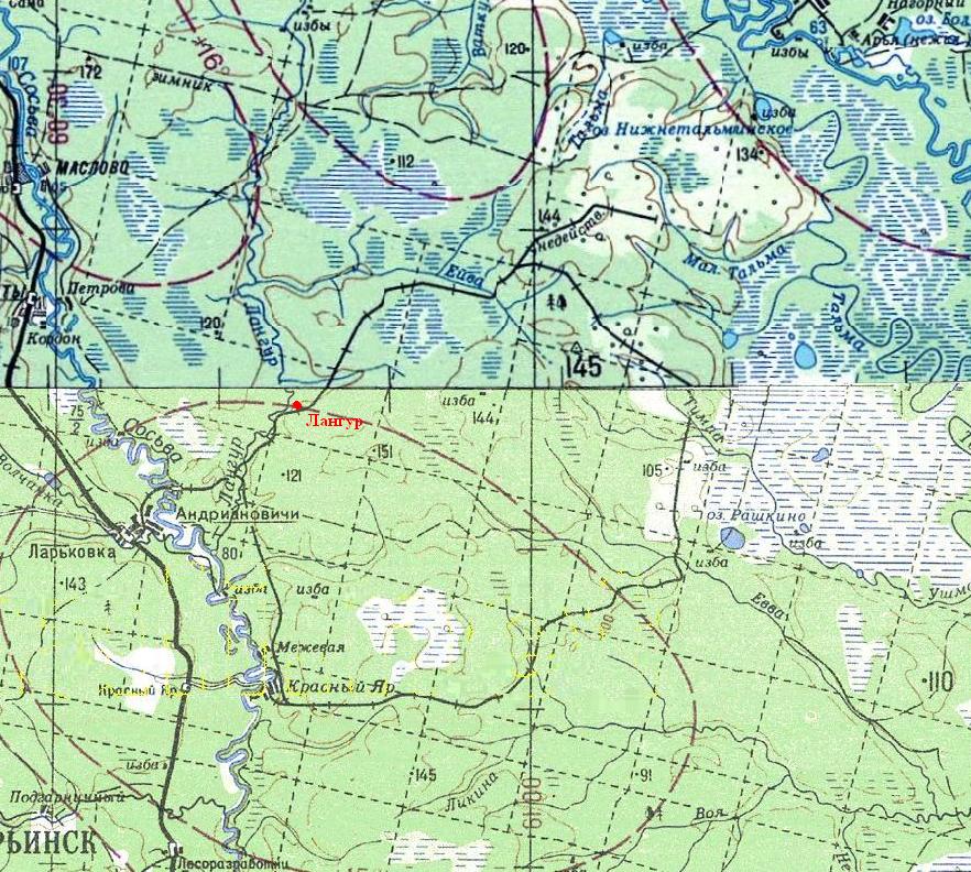 Андриановская узкоколейная железная дорога -   топографические карты