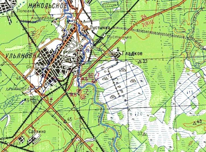 Узкоколейная железная дорога торфопредприятия «Гладкое» — схемы и топографические карты
