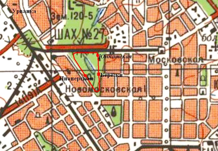 Новомосковская детская железная дорога  — схемы и топографические карты