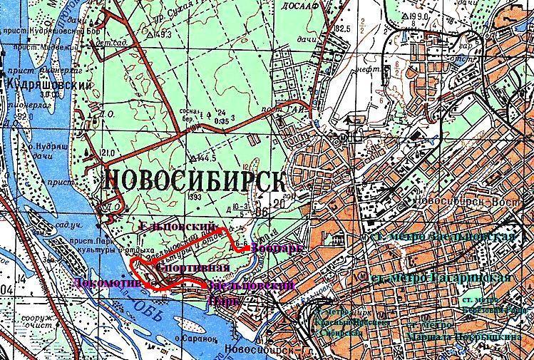 Малая Западно-Сибирская (Новосибирская) детская железная дорога —  схемы и топографические карты
