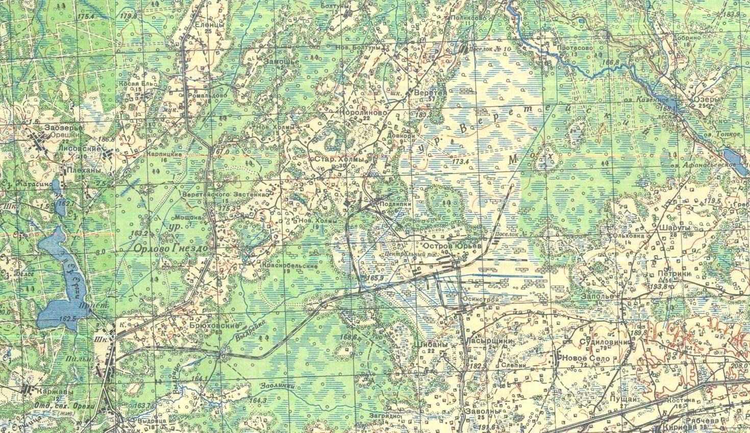 Узкоколейная железная дорога торфопредприятия «Осинторф» - схемы и топографические карты