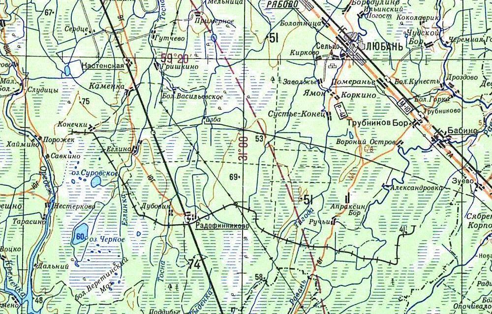 Дубовицкая узкоколейная железная дорога - топографические карты