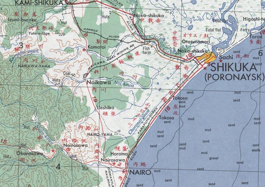 Узкоколейная железная дорога Поронайск  —  Тихменево — схемы и  топографические карты
