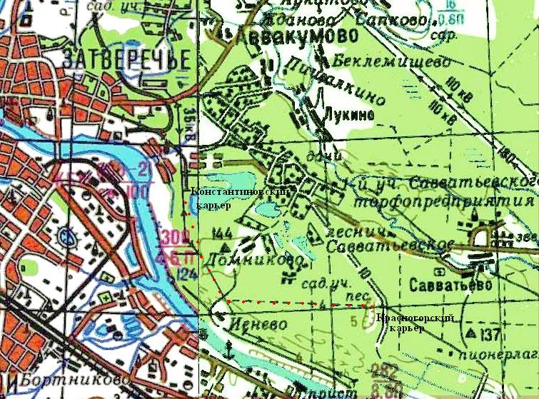 Узкоколейная железная дорога  Тверского комбината строительных материалов №2 — схемы и топографические карты