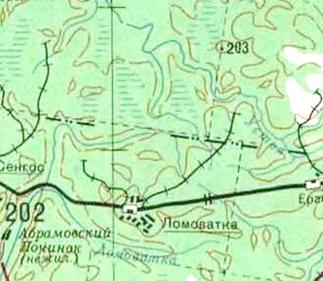 Узкоколейная железная дорога в Ломоватке  — схемы и   топографические карты