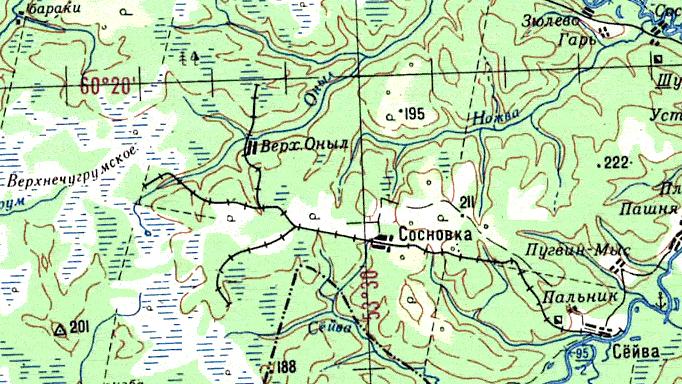 Сёйвинская узкоколейная железная дорога - схемы и  топографические карты