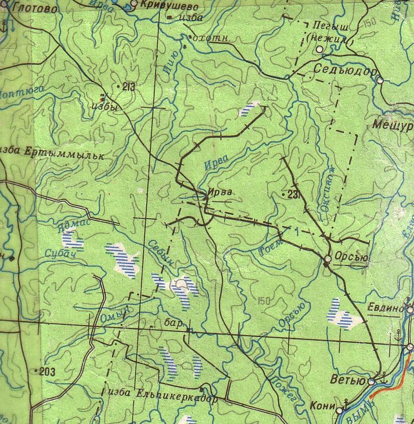 Ветьинская узкоколейная железная дорога - топографические карты