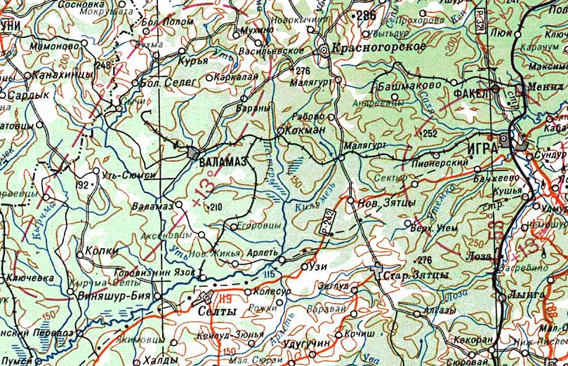 Игринская узкоколейная железная дорога — схемы и топографические карты
