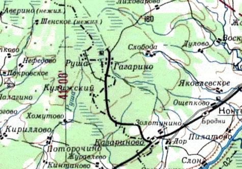 Железнодорожная линия Казариново —  Гагарино  — схемы и топографические карты