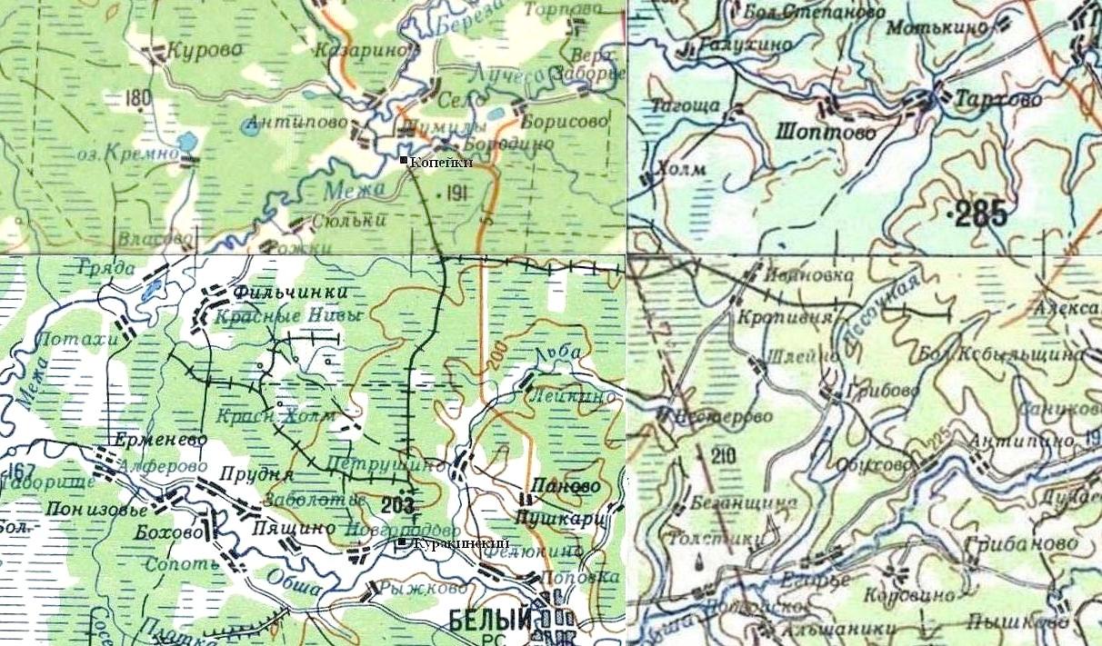 Ивановская узкоколейная железная дорога  - схемы и топографические карты