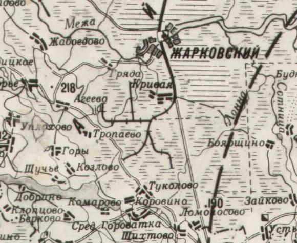 Жарковская узкоколейная железная дорога  - схемы и топографические карты