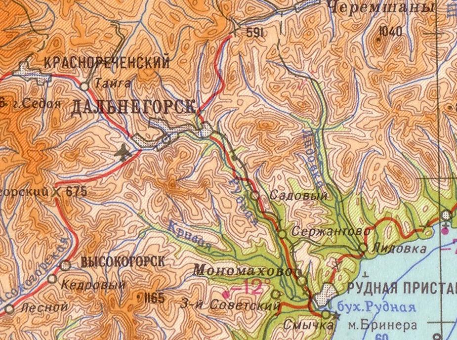 Тетюхинская узкоколейная железная дорога - схемы и топографические карты