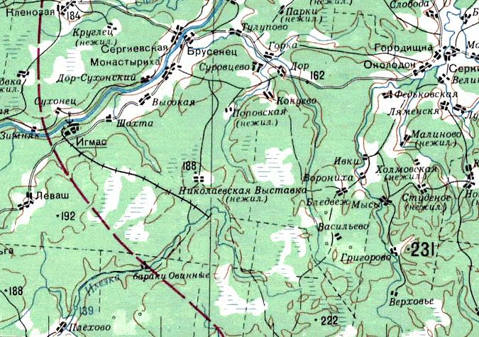 Брусенецкая узкоколейная железная дорога — схемы и   топографические карты