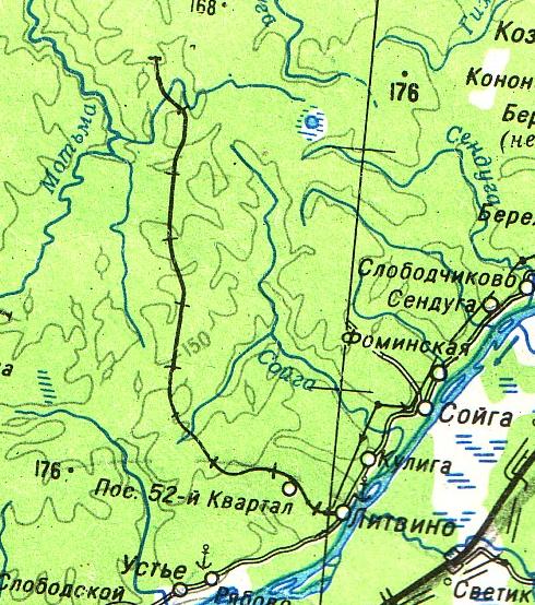 Литвиновская узкоколейная железная дорога - топографические карты