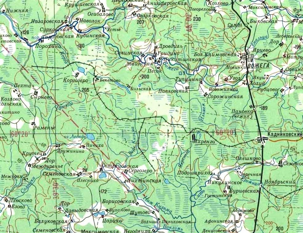 Митинская узкоколейная железная дорога   - схемы и топографические карты