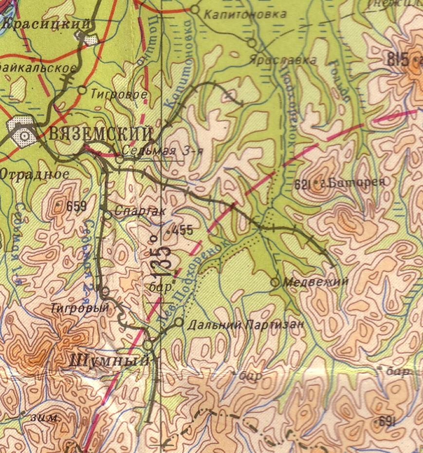 Вяземская узкоколейная железная дорога — схемы и топографические карты