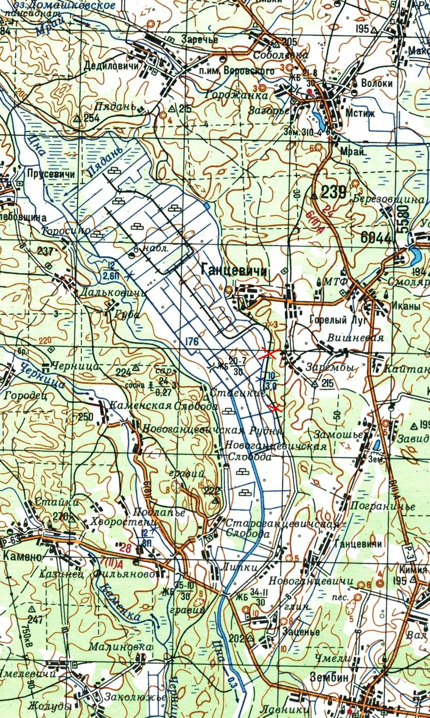 Узкоколейная железная дорога Ганцевичского торфопредприятия   - схемы и топографические карты