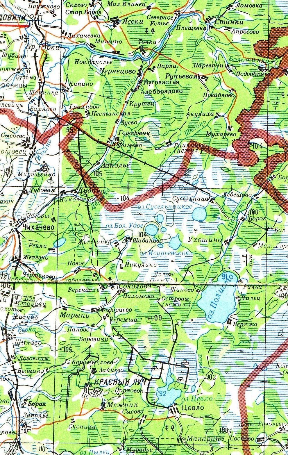 Узкоколейная железная дорога торфопредприятия «Полистовское-2» — схемы и топографические карты
