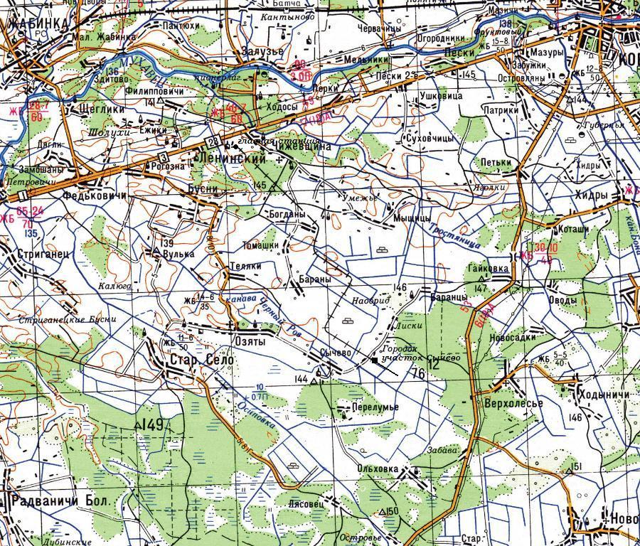 Узкоколейная железная дорога Гатча-Осовского торфопредприятия
   —   схемы и топографические карты