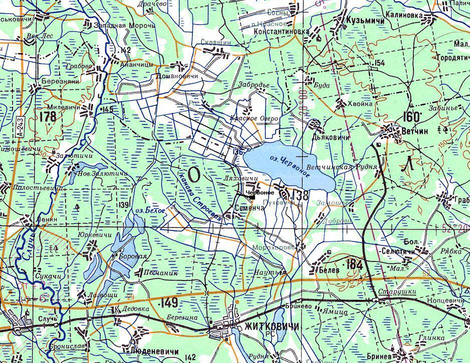 Узкоколейная  железная дорога Житковичского торфопредприятия —  схемы и топографические карты