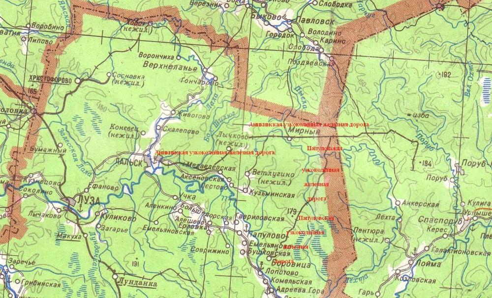 Аникинская узкоколейная железная дорога — схемы и топографические карты