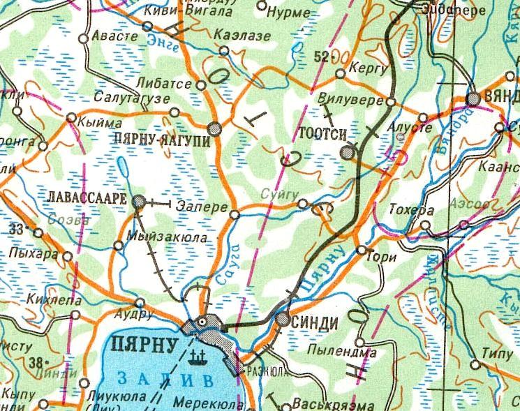 Узкоколейная железная дорога Тоотси — Лавассааре —  схемы и топографические карты