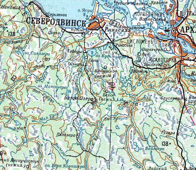Кудемская узкоколейная железная дорога - топографические карты
