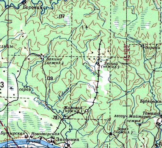 Зеленниковская узкоколейная железная дорога - схемы и топографические карты