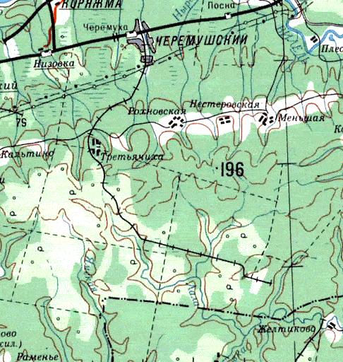 Черёмушская узкоколейная железная дорога - топографические карты