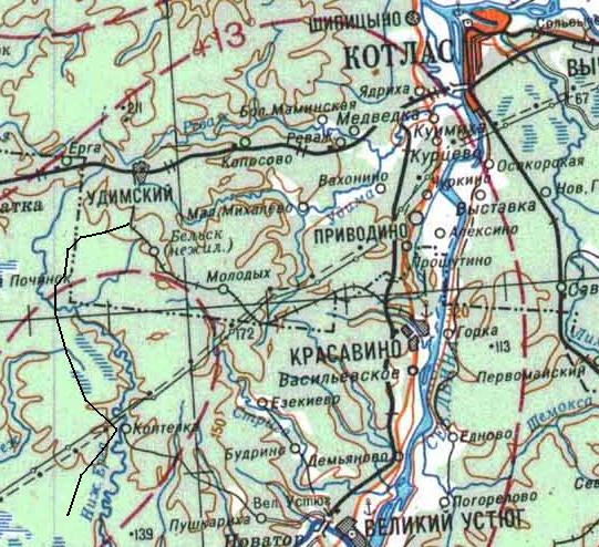 Удимская узкоколейная железная дорога -   схемы и топографические карты