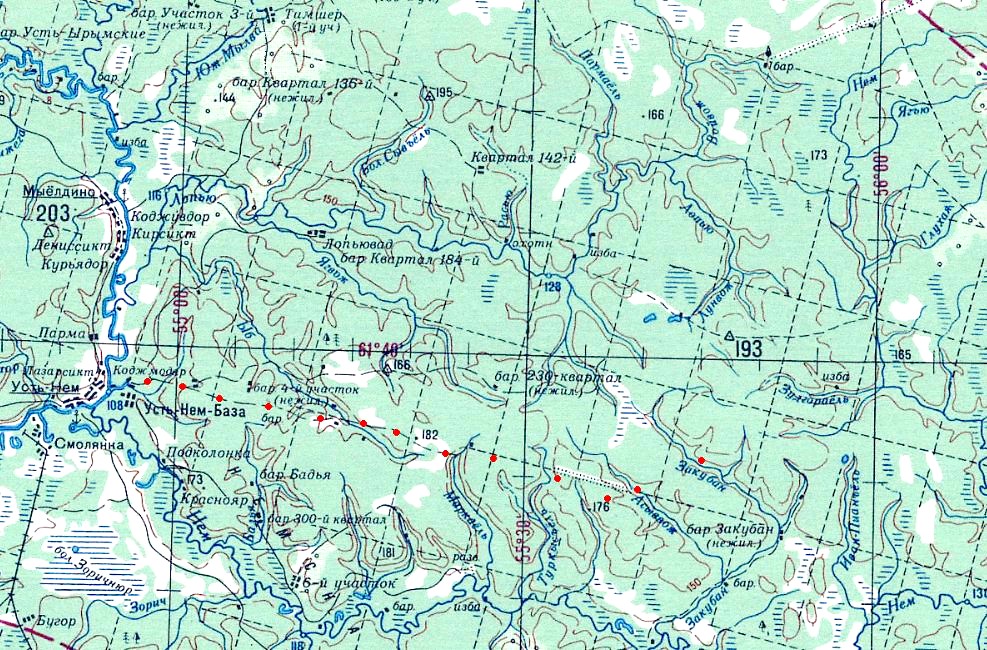 Усть-Немская узкоколейная железная дорога — схемы и топографические карты
