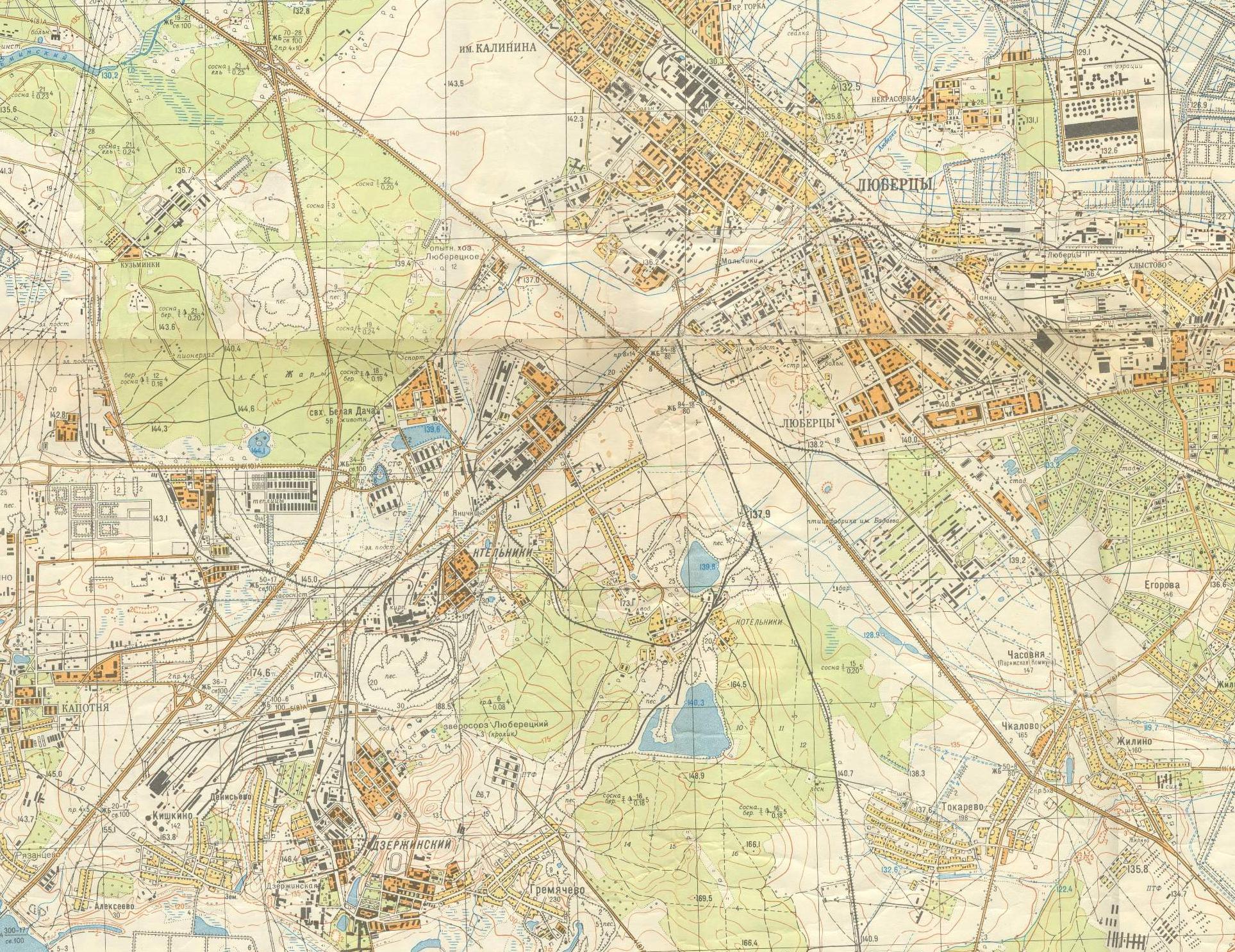 Железнодорожная линия Панки — Дзержинский —  схемы и топографические карты
