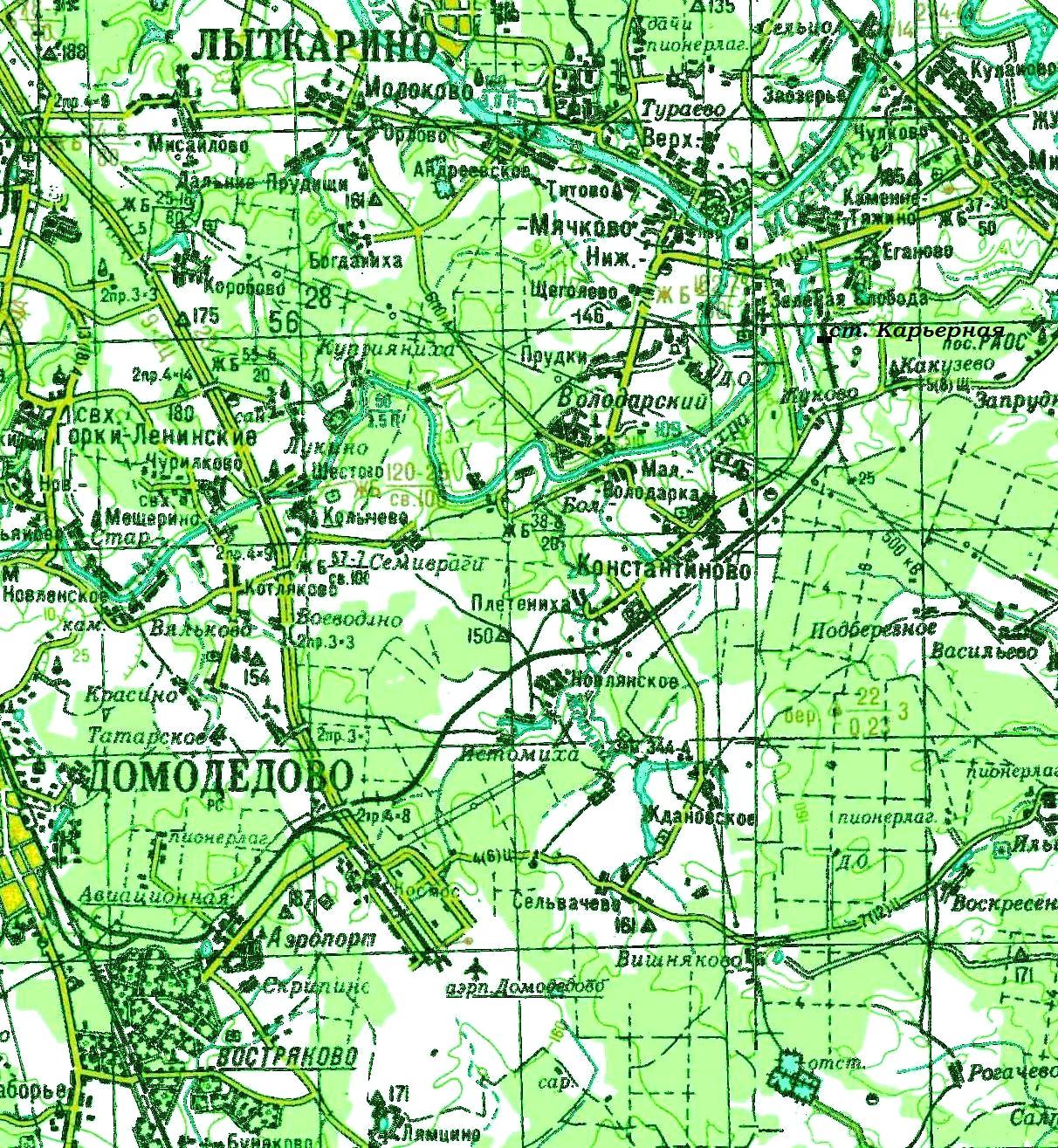 Железнодорожная линия Авиационная — Карьерная  — схемы и   топографические карты