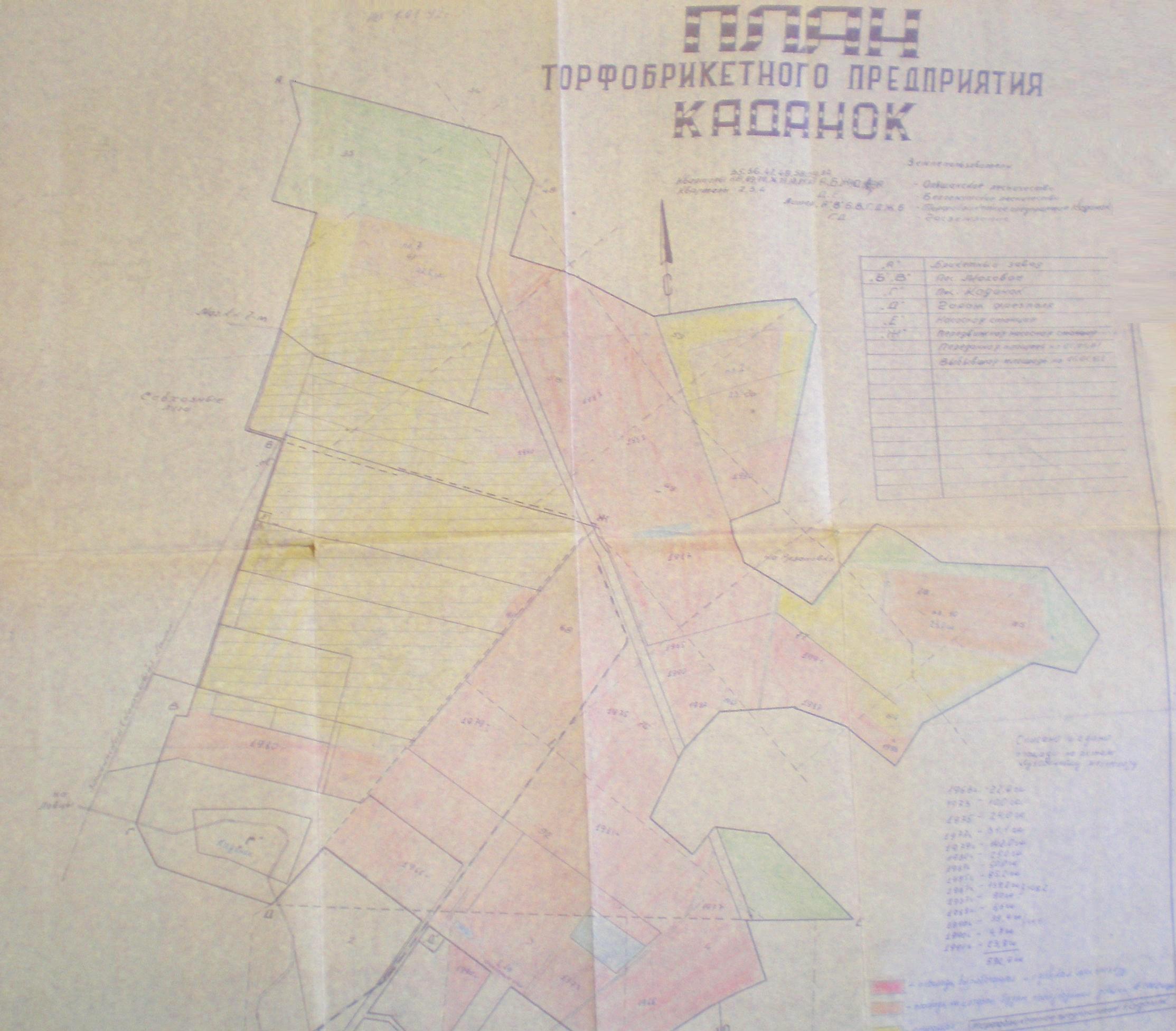 Узкоколейная железная дорога торфопредприятия «Каданок» - схемы и топографические карты