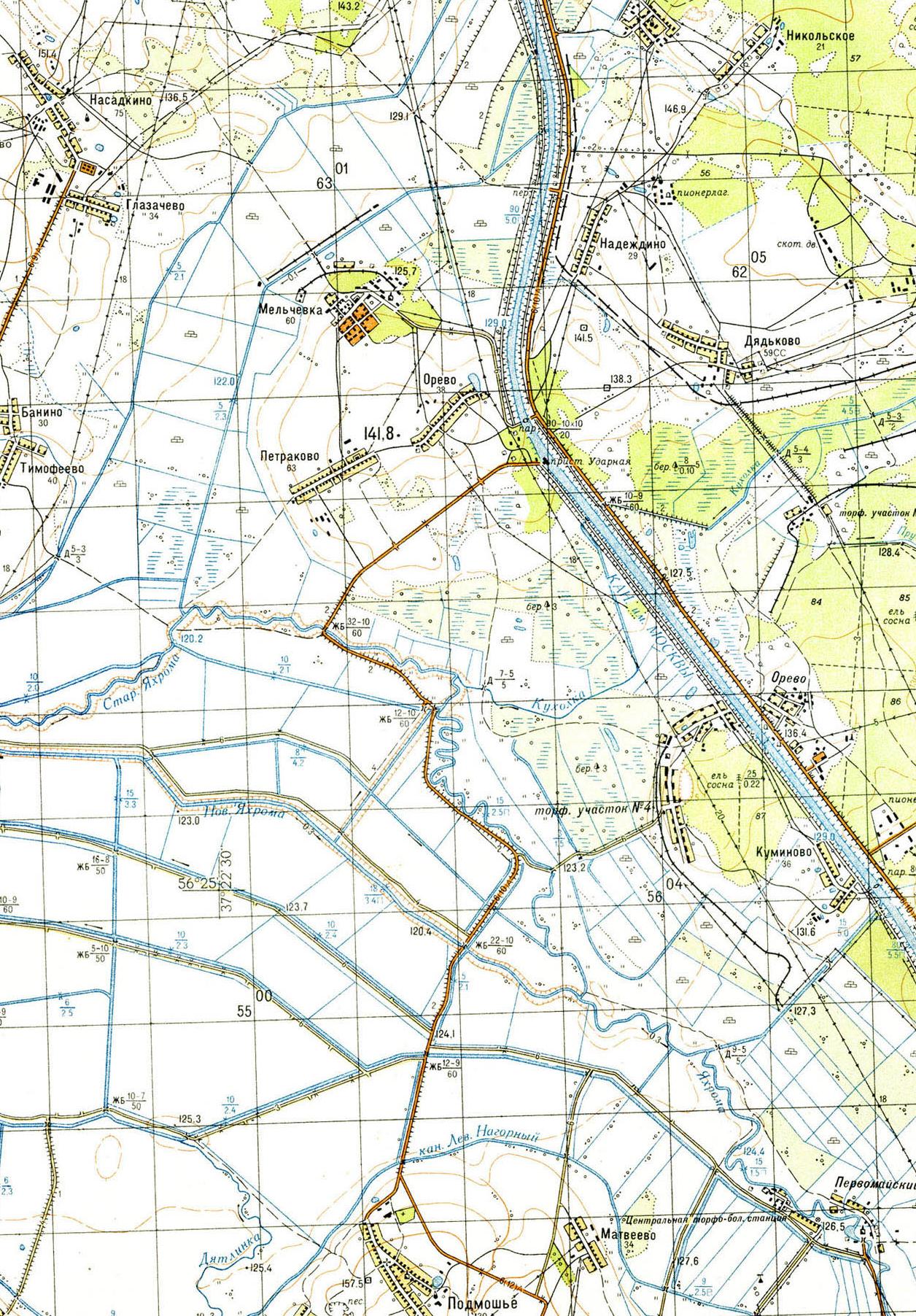 Узкоколейная железная дорога Мельчевского торфопредприятия — схемы и топографические карты