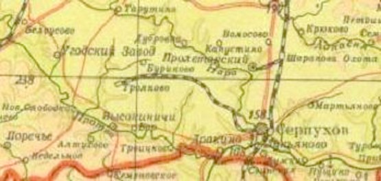Узкоколейная железная дорога Серпухов — Угодский Завод — схемы и топографические карты