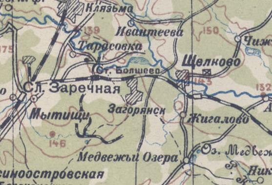 Узкоколейная железная дорога Мытищинского торфопредприятия - схемы и топографические карты