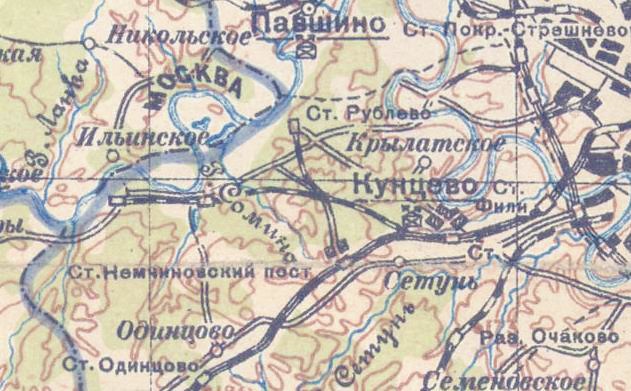 Железнодорожная линия Кунцево — Усово —  схемы и топографические карты