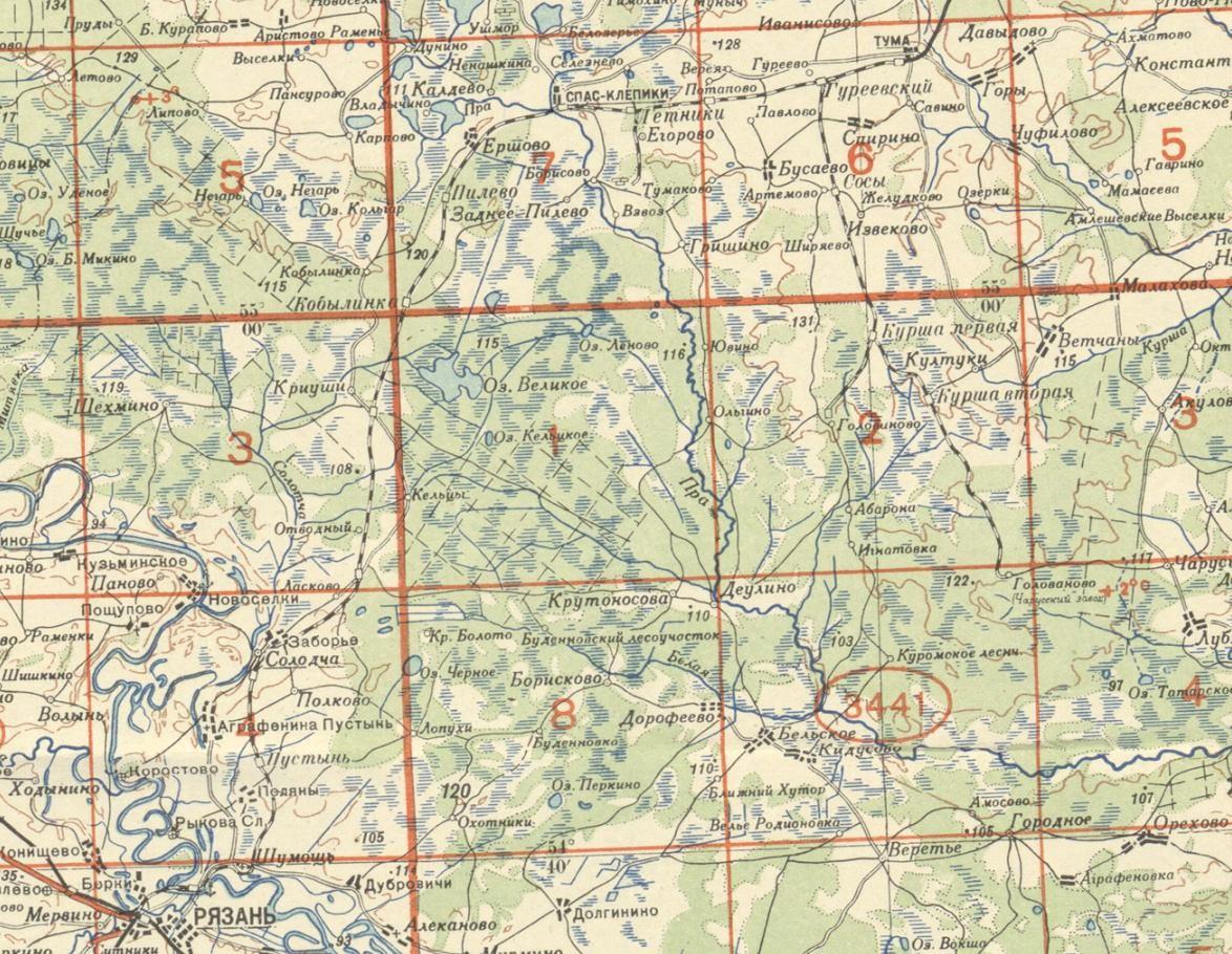 Рязанско-Владимирская узкоколейная железная дорога —  топографические карты