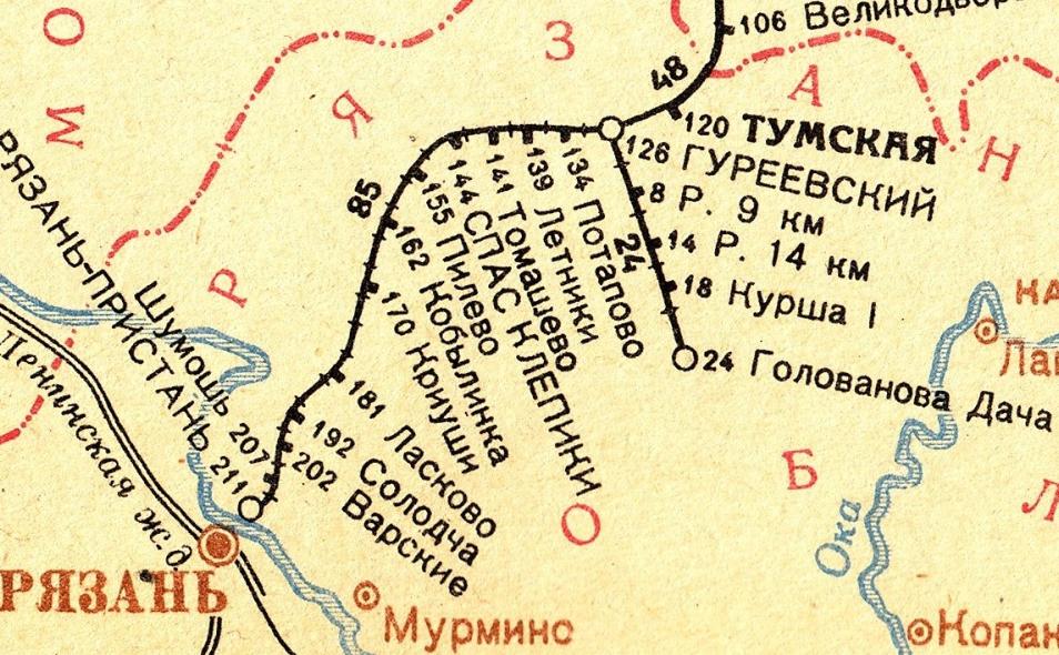 Схема московско рязанской железной дороги