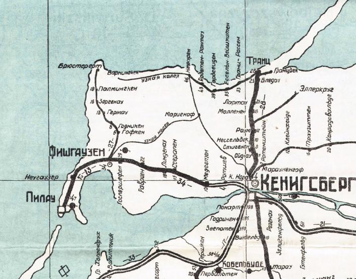Железнодорожная линия Светлогорск — Приморск
   —   схемы и топографические карты