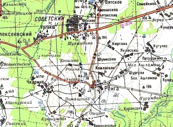 Узкоколейная  железная дорога Ронгинского торфопредприятия —  схемы и топографические карты