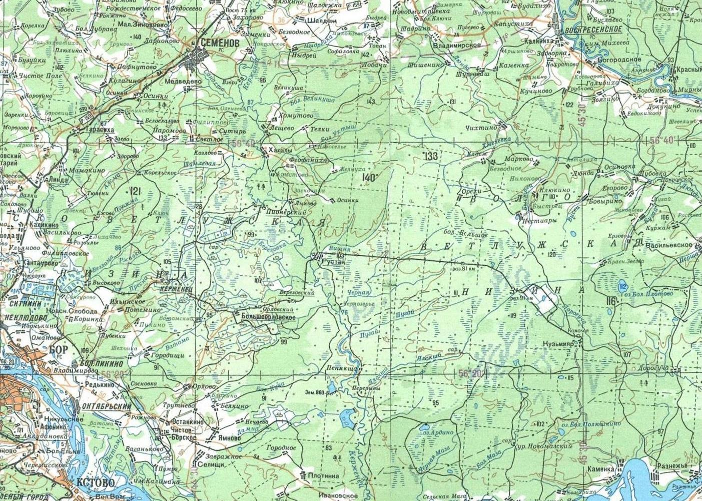 Узкоколейная железная дорога Горьковского предприятия промышленного железнодорожного транспорта - схемы и топографические карты
