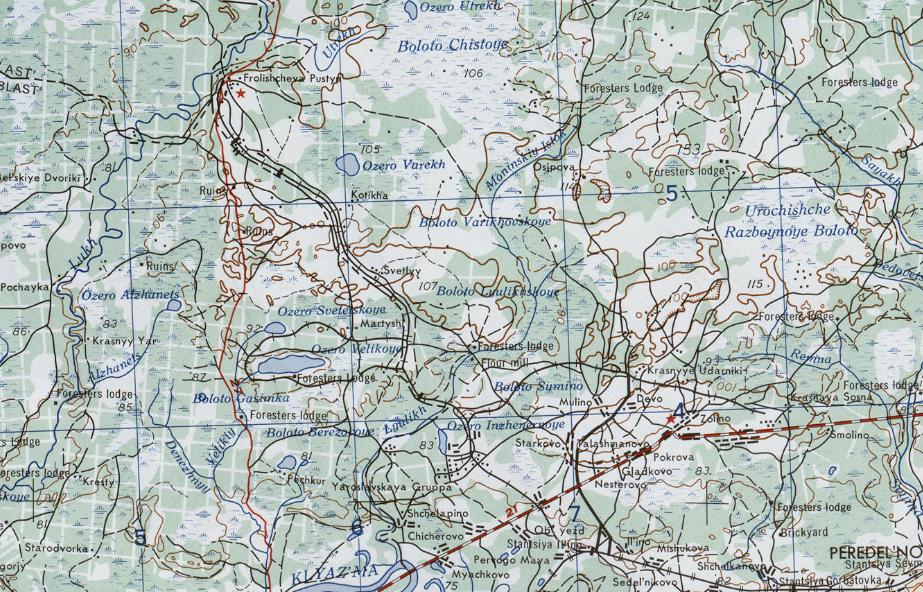 Железнодорожная линия Ильино — Фролищи — схемы и топографические карты