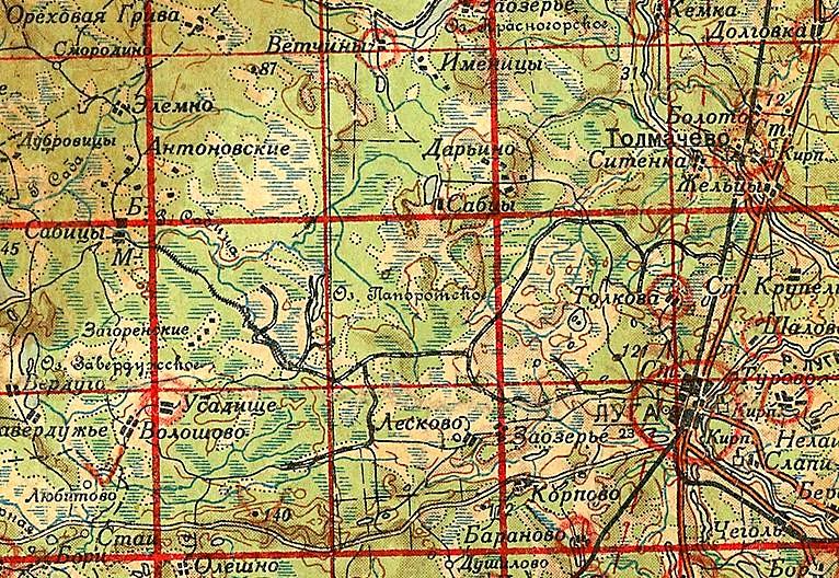 Лужская узкоколейная железная дорога  — схемы и топографические карты