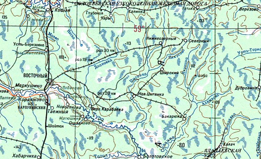Отрадновская узкоколейная железная дорога - схемы и топографические карты