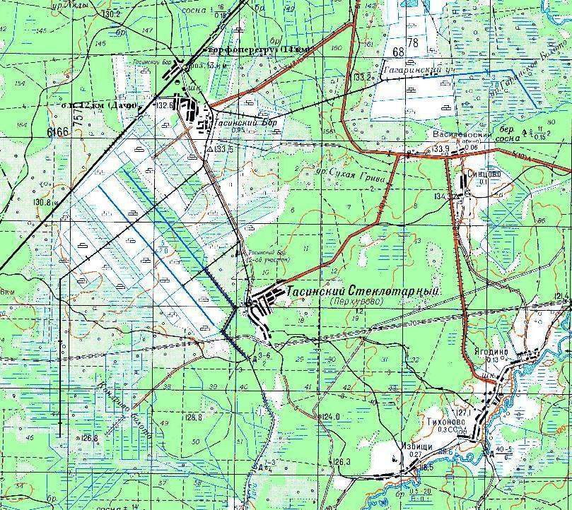 Узкоколейная железная дорога торфопредприятия «Тасин Бор»  — схемы и   топографические карты